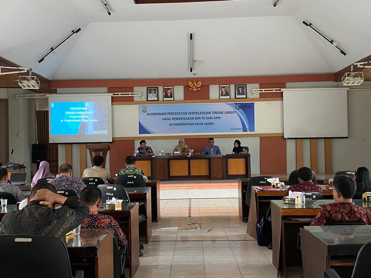 Koordinasi Percepatan Penyelesaian Tindak Lanjut Hasil Pemeriksaan BPK RI dan APIP bersama Perangkat Daerah